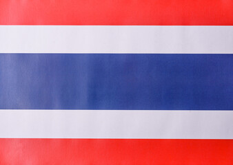 Thailand flag in red, blue and white color as a symbol of independence. Flag of Thailand