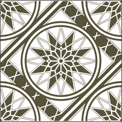 Geometric starburst pattern with intersecting lines and circles radial