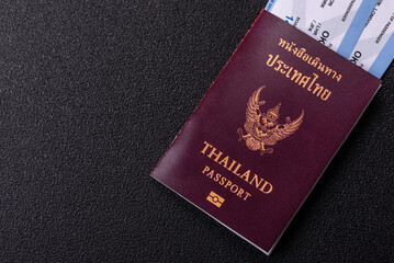 Thailand passport for travelling, flying and doing business. Thailand document, id