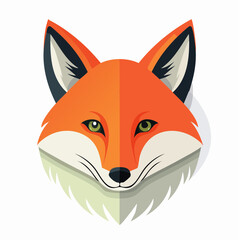 Obraz premium Stylized Fox Head Illustration in Orange and White with Sharp Geometric Shapes