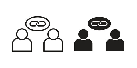 Affiliate link icon logo set. thin line concept simple icon or design element