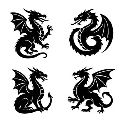 Fototapeta premium set of dragons