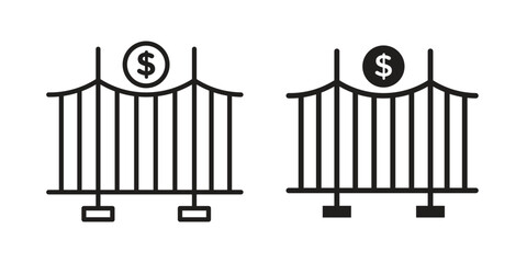 Bridging loan icon logo set. thin line concept simple icon or design element
