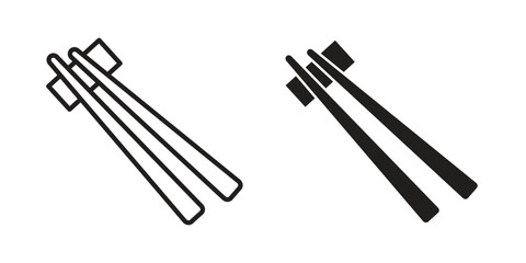 Chopsticks icon logo set. thin line concept simple icon or design element