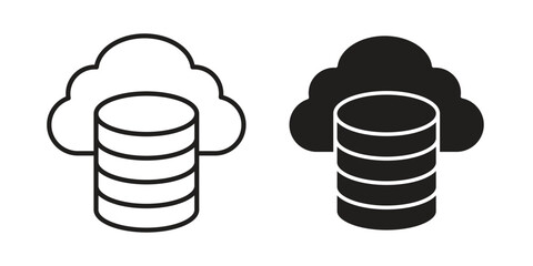 Cloud server icon logo set. thin line concept simple icon or design element