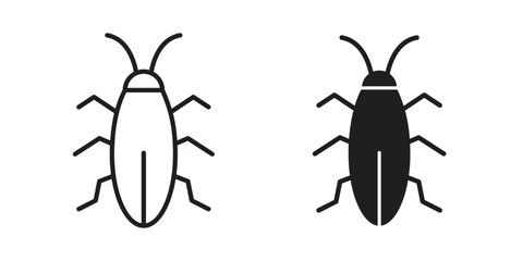 Cockroach icon logo set. thin line concept simple icon or design element