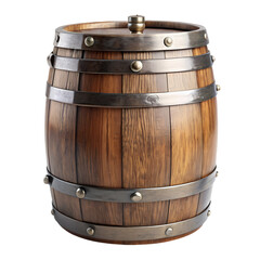 Obraz premium Wooden Barrel Rustic Container Aged Oak Metal Bands