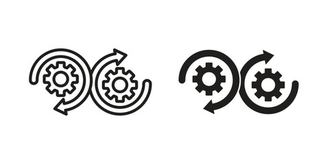 Devops icon logo set. thin line concept simple icon or design element
