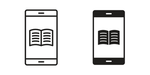 Ebook icon logo set. thin line concept simple icon or design element