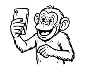 Cute Pig Wearing Vintage Suit and Top Hat Black and White Outline Line Art Drawing Portrait