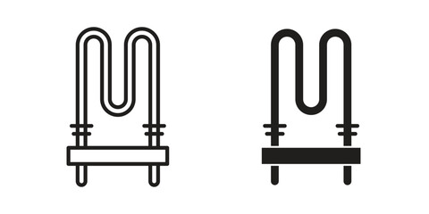 Heating element icon logo set. thin line concept simple icon or design element
