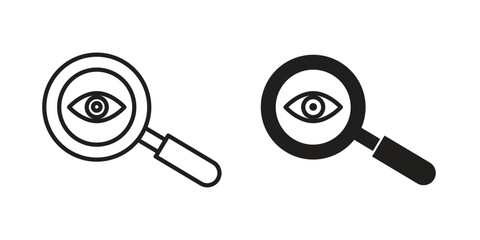 Investigation icon logo set. thin line concept simple icon or design element