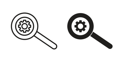 Investigate icon logo set. thin line concept simple icon or design element