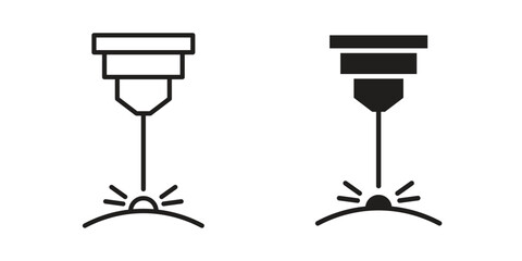 Laser machine icon logo set. thin line concept simple icon or design element