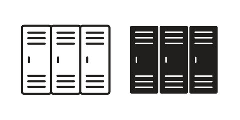 Locker icon logo set. thin line concept simple icon or design element
