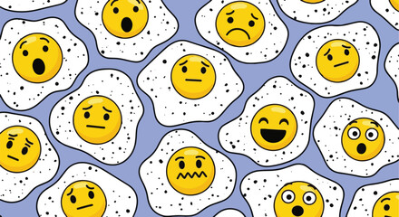 Fried Eggs Seamless Pattern Vector