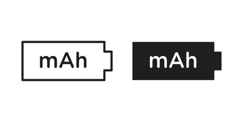 mAh icon logo set. thin line concept simple icon or design element