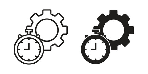 Productivity icon logo set. thin line concept simple icon or design element