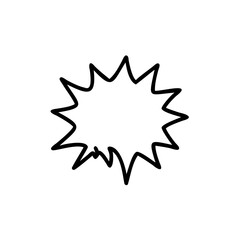 Outline comic burst speech bubble on talk