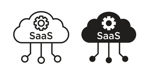 SaaS icon logo set. thin line concept simple icon or design element