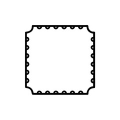Outline decorative square frame with scalloped edges border
