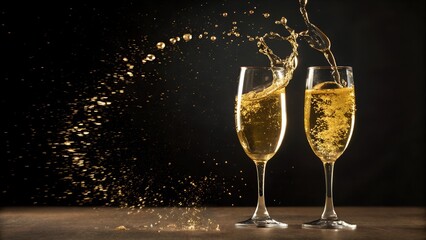 two glasses of champagne