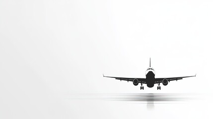 Front - facing Commercial Airplane on Minimalist White Background
