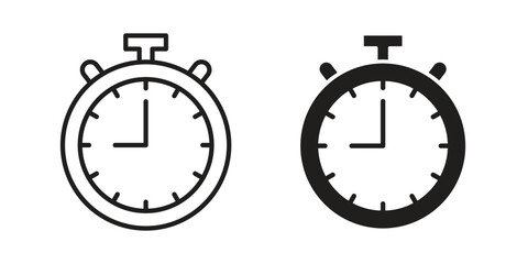 Stopwatch icon logo set. thin line concept simple icon or design element