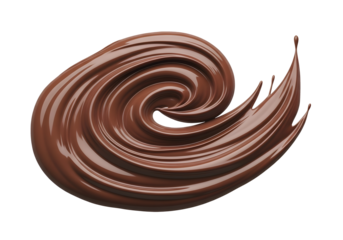 melted chocolate on white background
