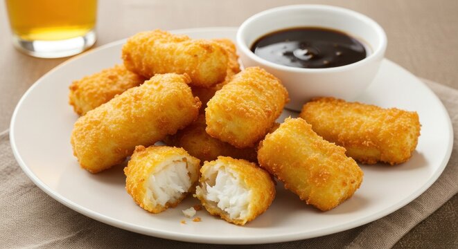Crispy Fish Fingers with Sauce