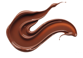 melted chocolate on white background