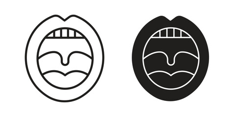 Tonsillitis icon logo set. thin line concept simple icon or design element