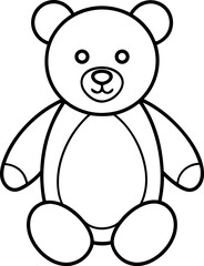 teddy bear coloring book page, teddy bear outline vector