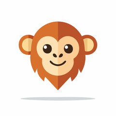 Obraz premium Adorable Monkey Face Icon with Smiling Expression: A Playful and Cheerful Design