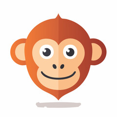 Obraz premium Adorable Flat Design Monkey Icon: A Cheerful Cartoon Character Illustration for Design