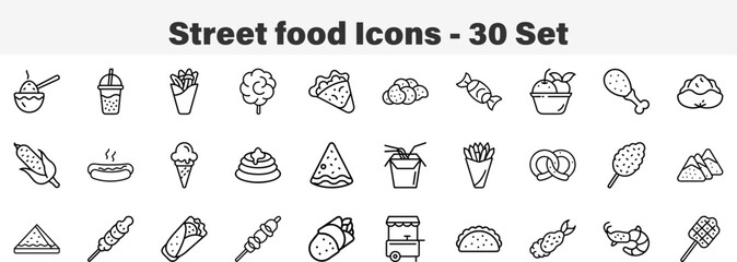 Street Food and Food Truck Vendor Icons