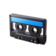 Naklejka premium Stereo Audio Cassette, 3D Icon – Glossy Minimal Emoji Style, Isolated PNG object
