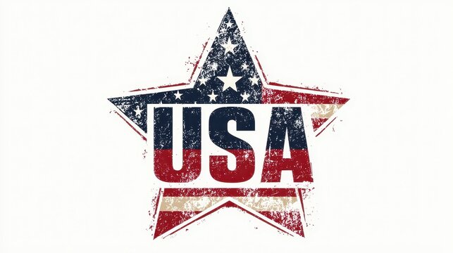 A 4K photo of he USA is a large star with the word USA written underneath it. - Powered by Adobe