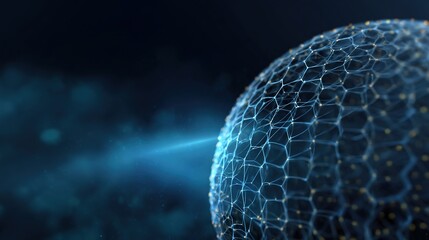Abstract Representation of a Futuristic Hexagonal Network Sphere
