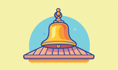 Discover vibrant, stylized golden bell illustration with modern design perfect for announcements and celebrations