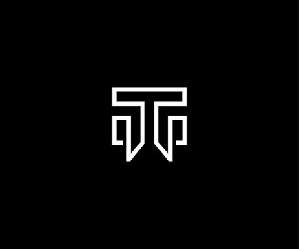 letter wt tw minimal clean logo