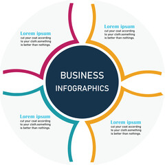 Fototapeta premium Modern Circular Business Infographic Template for Data Visualization