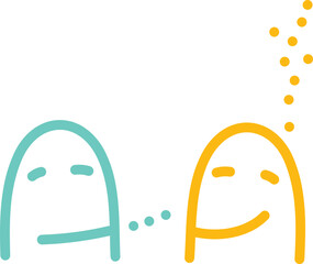 simple illustration of a concept of telling thoughts provoking story 