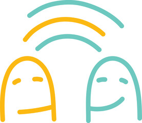 nonverbal connection of two people - simple illustration