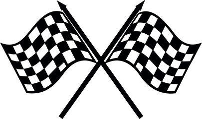 checkered flag silhouette vector illustration, checkered racing flag clip art, winner flag symbol
