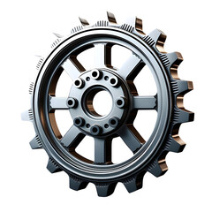 Obraz premium Cogwheel with mechanical detailing 3D render PNG