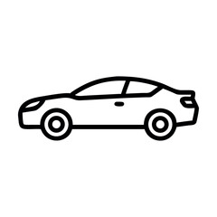 Sporty classic car vector illustration in side view isolated on white background