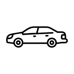 Black and white sports car vector illustration isolated on white background