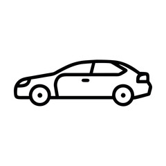 Black car vector illustration isolated on white background showing automobile vehicle design and transport concept