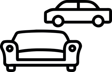 Car icon vector illustration of a front view vehicle for transport and traffic design